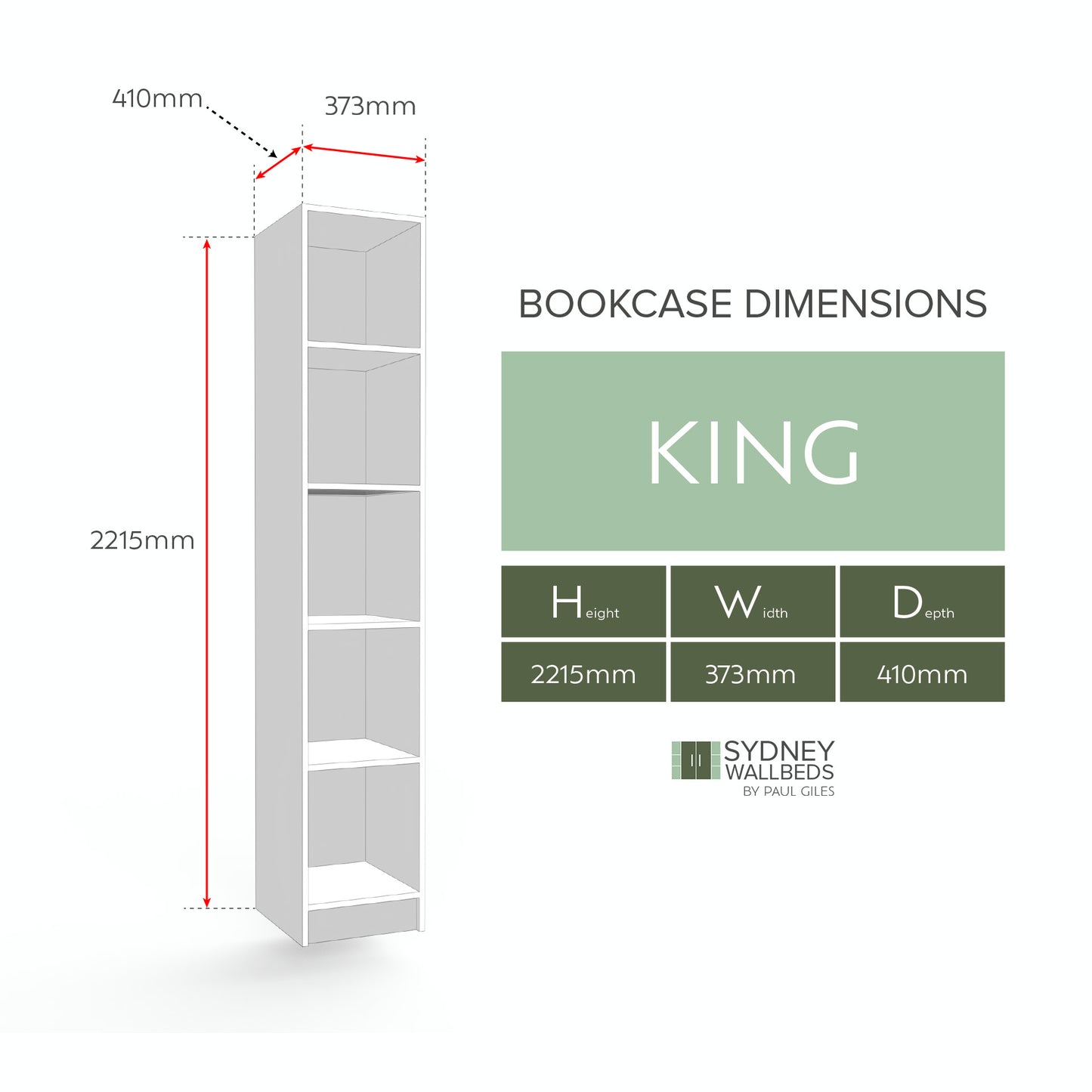 BOOKCASES - Alpha WallBed - (Modern Colour Range)