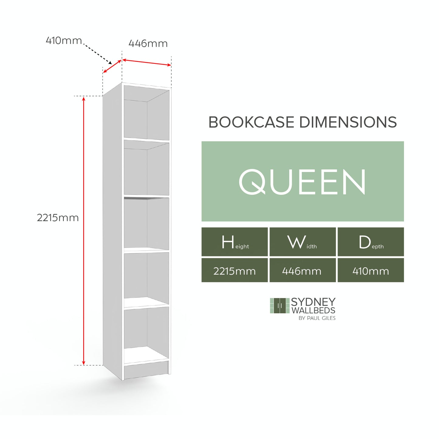 BOOKCASES - Alpha WallBed - (Modern Colour Range)